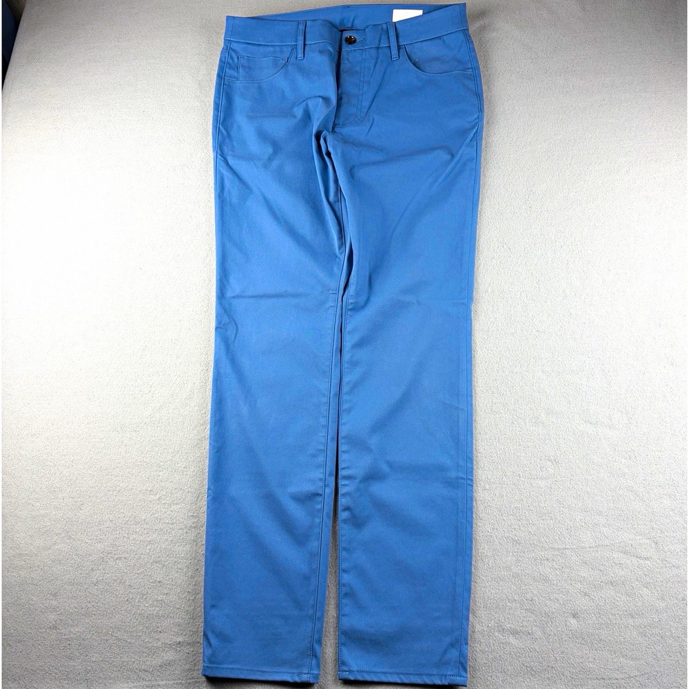 7 For All Mankind Slim Straight Twill Pants Blue Men's 31" Waist Logo